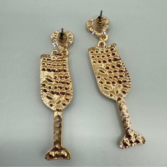 Elegant Green Rhinestone and Faux Pearl Studded Drink Earrings - Picture 2 of 7